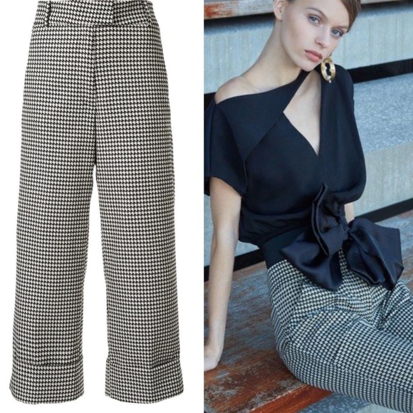 Silvia Tcherassi Houndstooth Beatrice Cropped Pants M - Picture 4 of 13